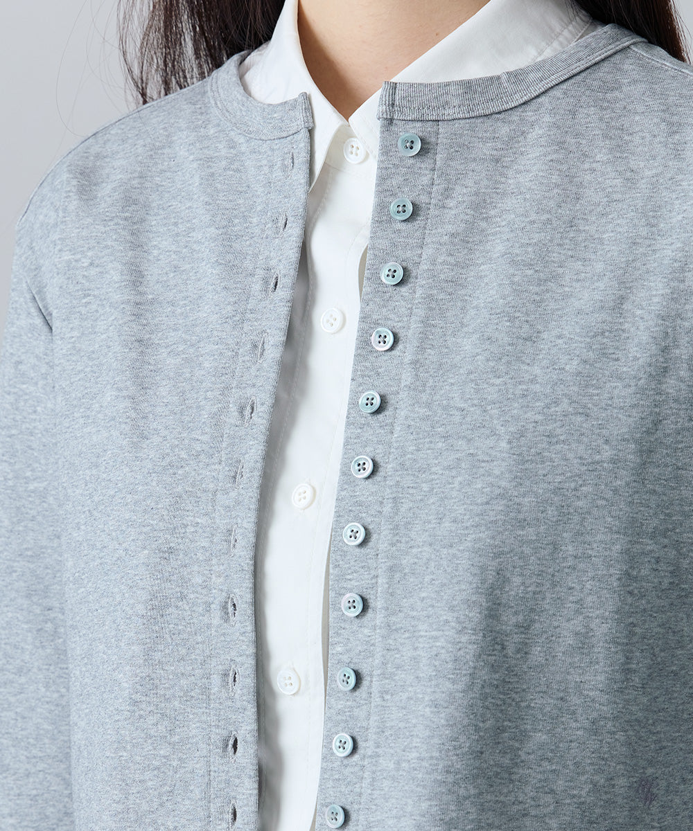 เสื้อคาร์ดิแกน COTTON ESSENTIAL CARDIGAN - GREY MELANGE