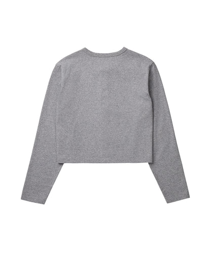 เสื้อคาร์ดิแกน COTTON ESSENTIAL CARDIGAN - GREY MELANGE