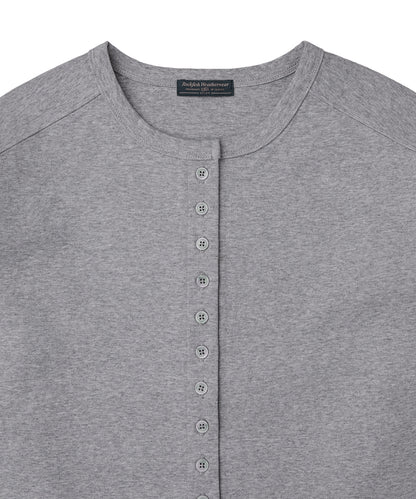 เสื้อคาร์ดิแกน COTTON ESSENTIAL CARDIGAN - GREY MELANGE