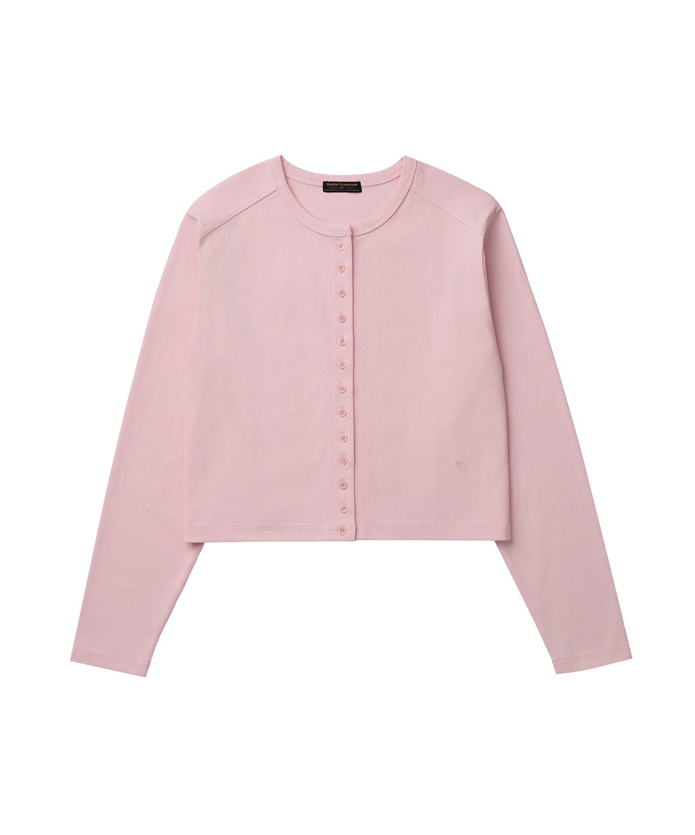 เสื้อคาร์ดิแกน COTTON ESSENTIAL CARDIGAN - PINK