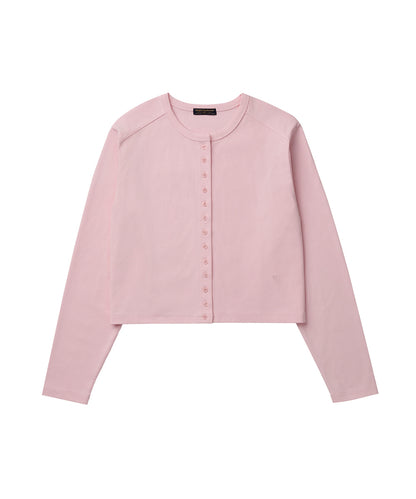 เสื้อคาร์ดิแกน COTTON ESSENTIAL CARDIGAN - PINK