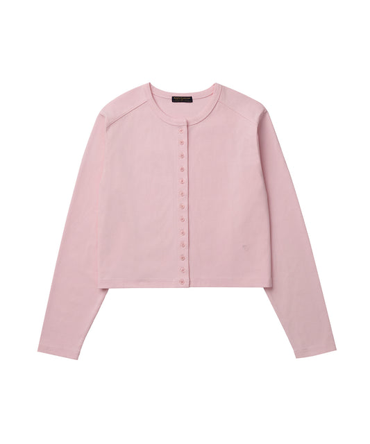 เสื้อคาร์ดิแกน COTTON ESSENTIAL CARDIGAN - PINK