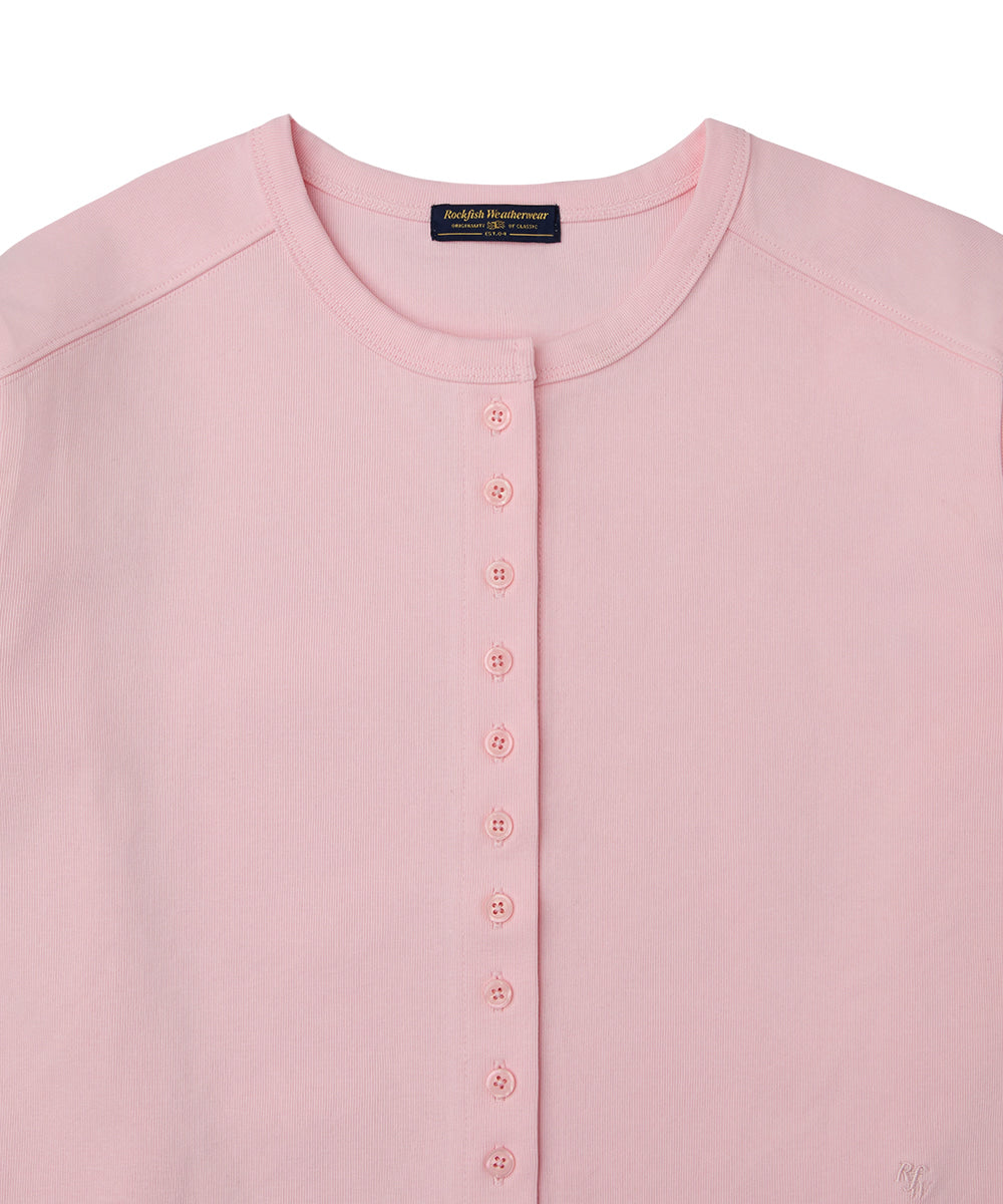 เสื้อคาร์ดิแกน COTTON ESSENTIAL CARDIGAN - PINK