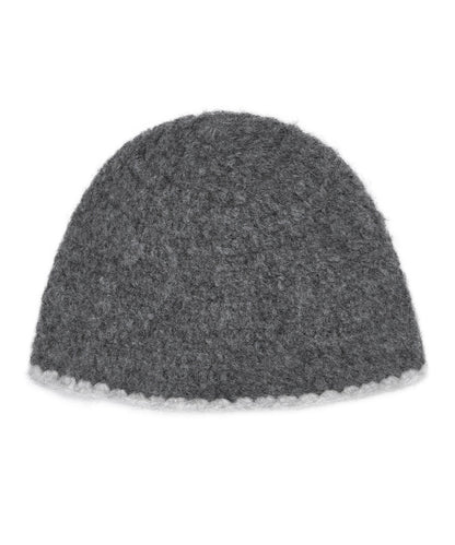 หมวกบีนนี่ HANDMADE FLOWER CROCHET HAT - DARK GREY