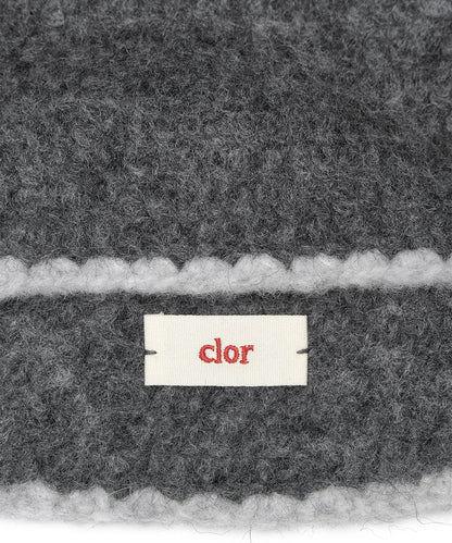 หมวกบีนนี่ HANDMADE FLOWER CROCHET HAT - DARK GREY