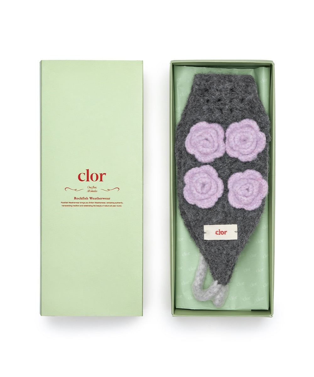 ที่ปิดหูกันหนาว HANDMADE FLOWER CROCHET EARMUFF - DARK GREY