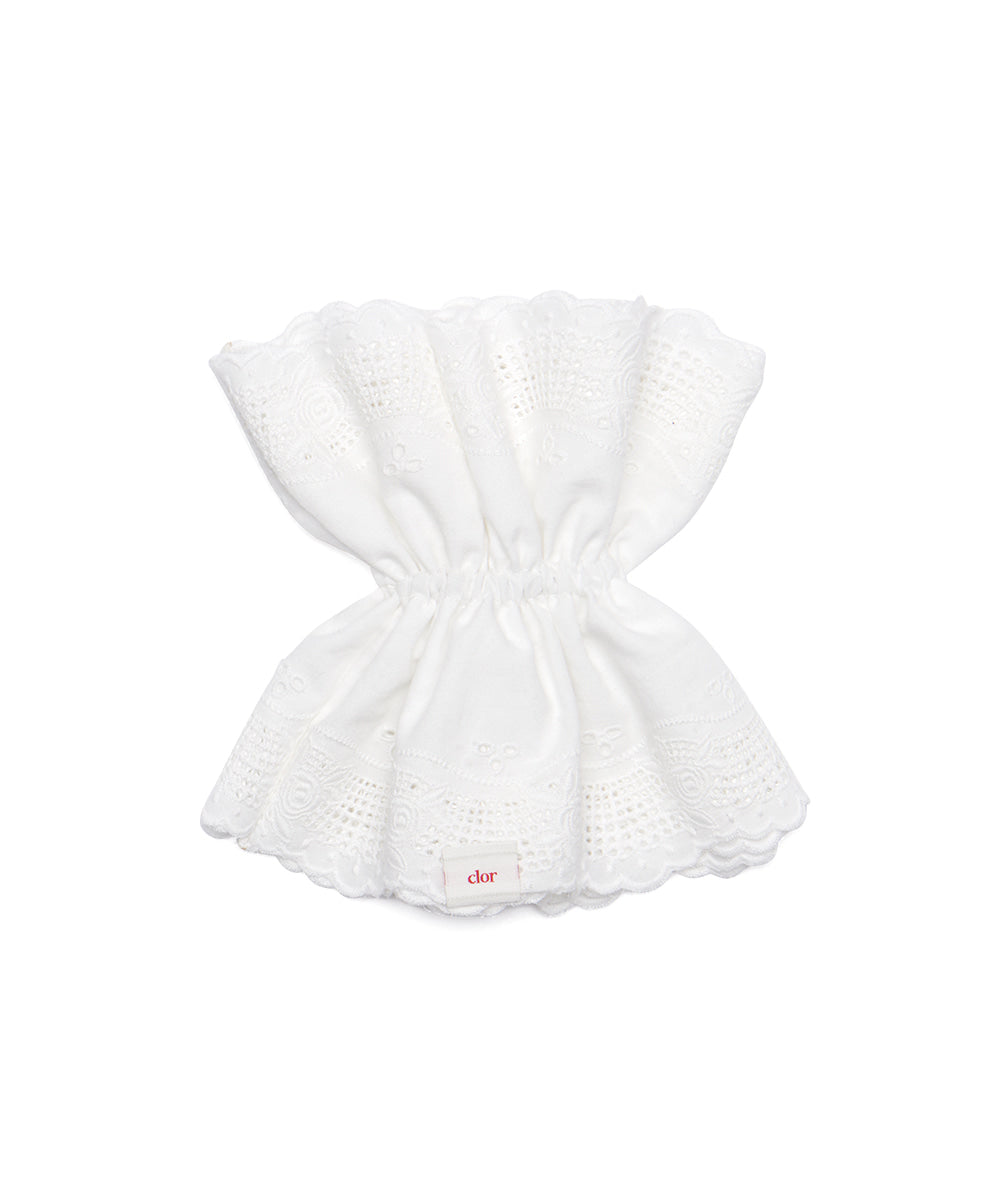 ยางรัดผม EYELET SCRUNCHIE - WHITE
