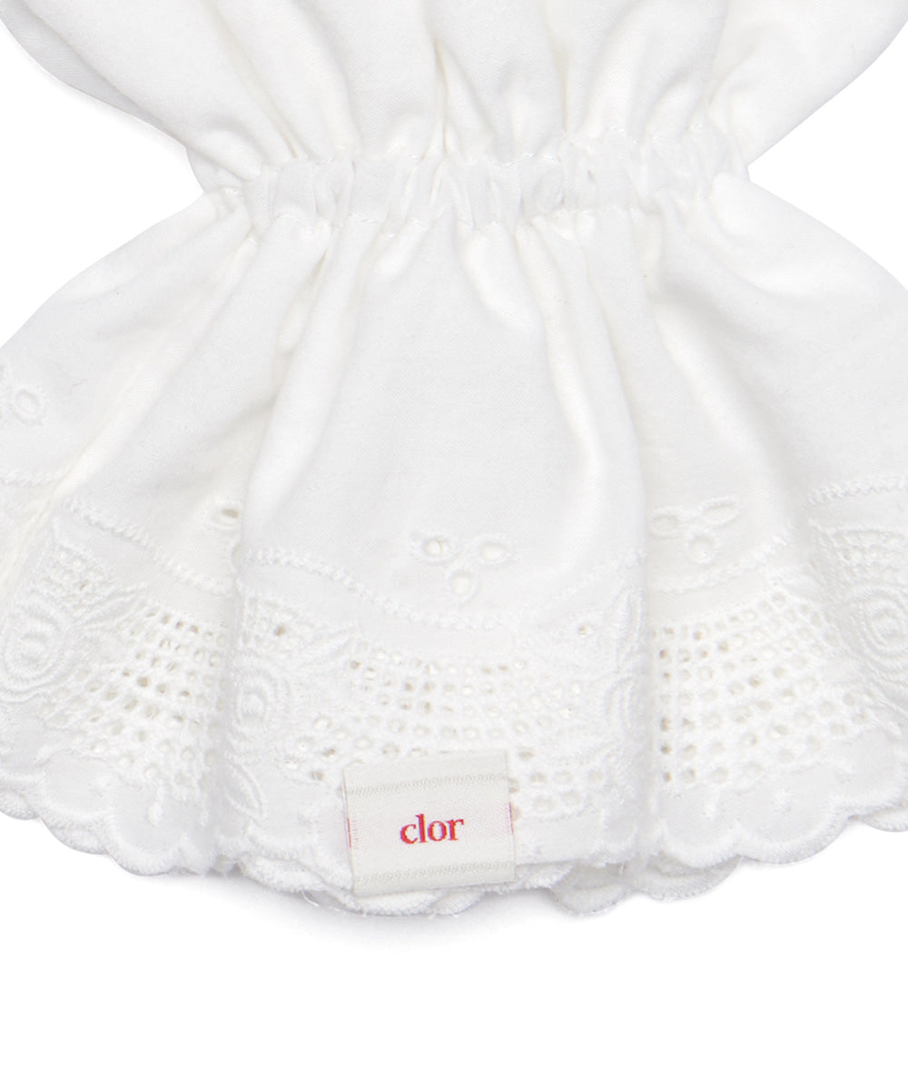 ยางรัดผม EYELET SCRUNCHIE - WHITE