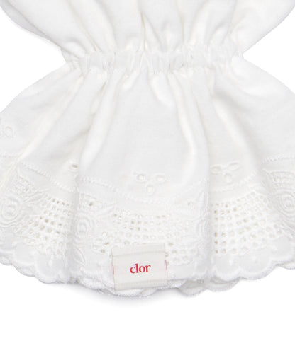 ยางรัดผม EYELET SCRUNCHIE - WHITE