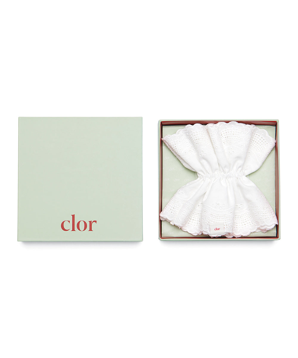 ยางรัดผม EYELET SCRUNCHIE - WHITE