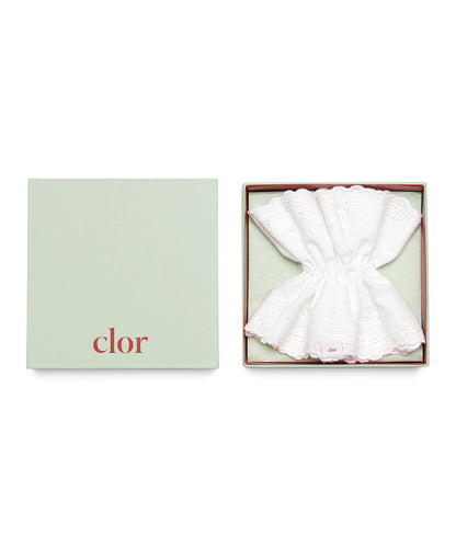 ยางรัดผม EYELET SCRUNCHIE - WHITE