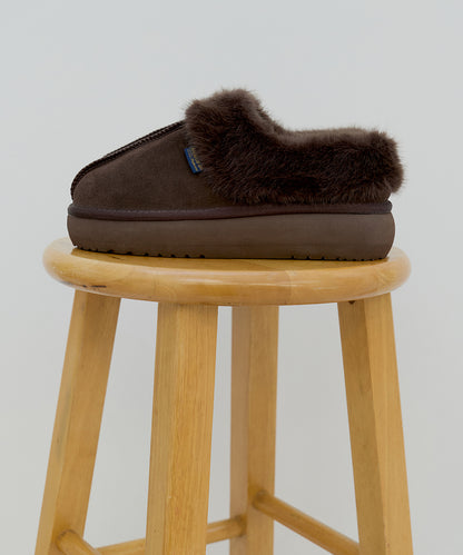 รองเท้าเปิดส้น CLOUDY FLATFORM FUR MULE - CHOCO