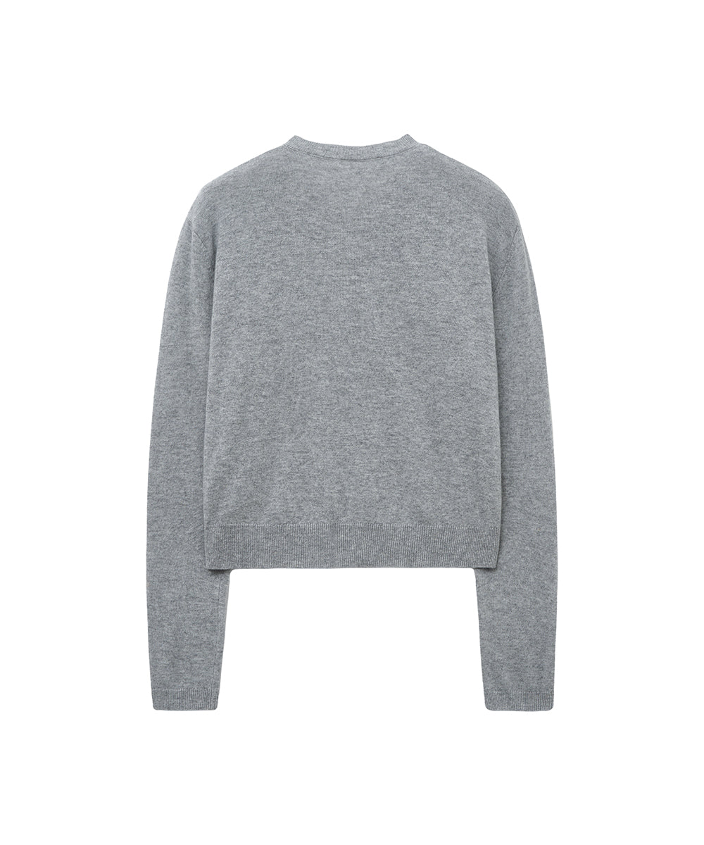 เสื้อคาร์ดิแกน CLASSIC WOOL CARDIGAN - GREY