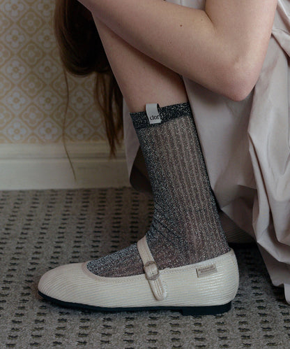 ถุงเท้า GLITTER SOCKS - BLACK