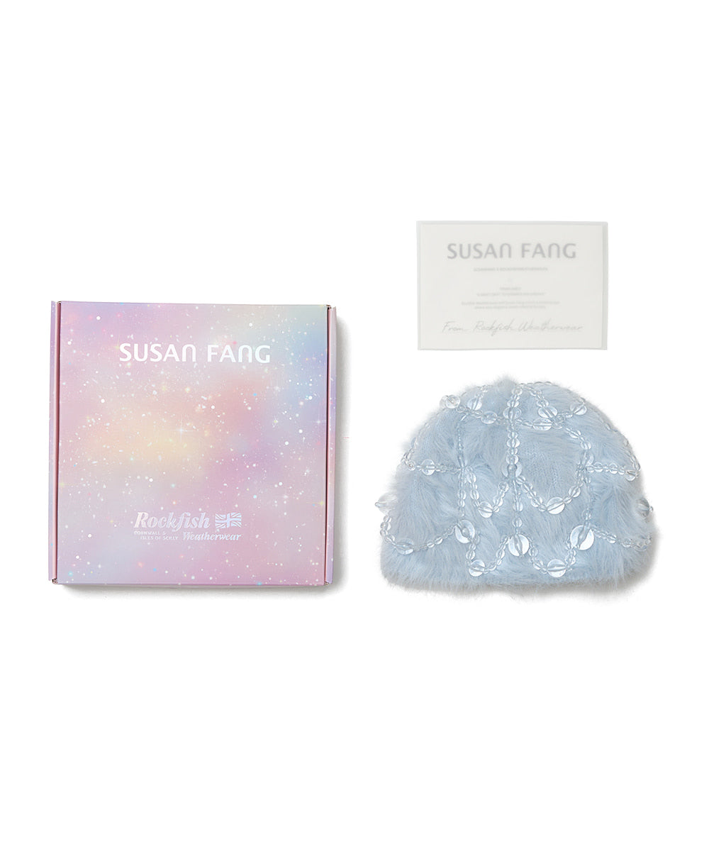 X SUSAN FANG FURRY BUBBLE HAT - SKY BLUE