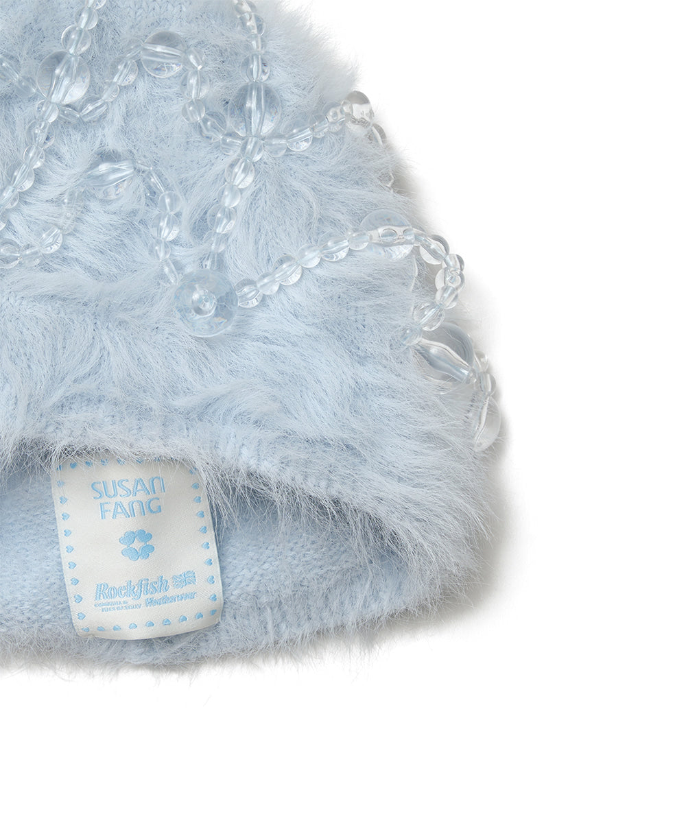 X SUSAN FANG FURRY BUBBLE HAT - SKY BLUE