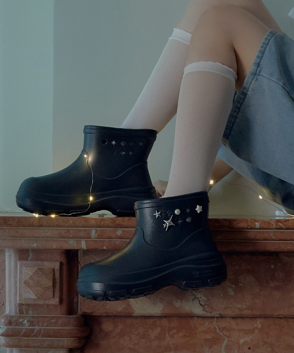 HAYDEN V2 SHORT BOOTS - BLACK GLITTER
