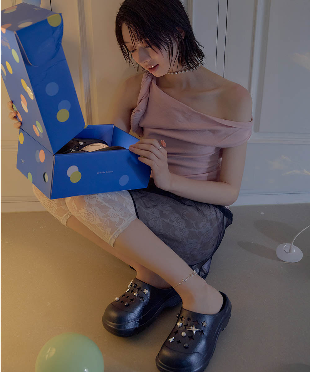 รองเท้าเปิดส้น HAYDEN V2 CLOG - BLACK GLITTER