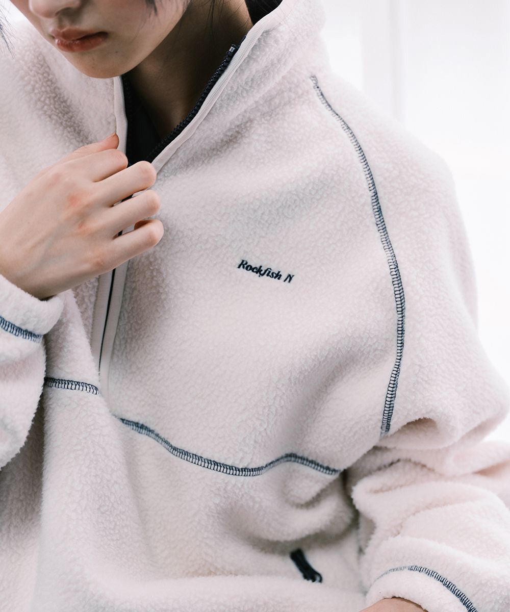 เสื้อสเวตเตอร์ HALF-ZIP FLEECE - IVORY