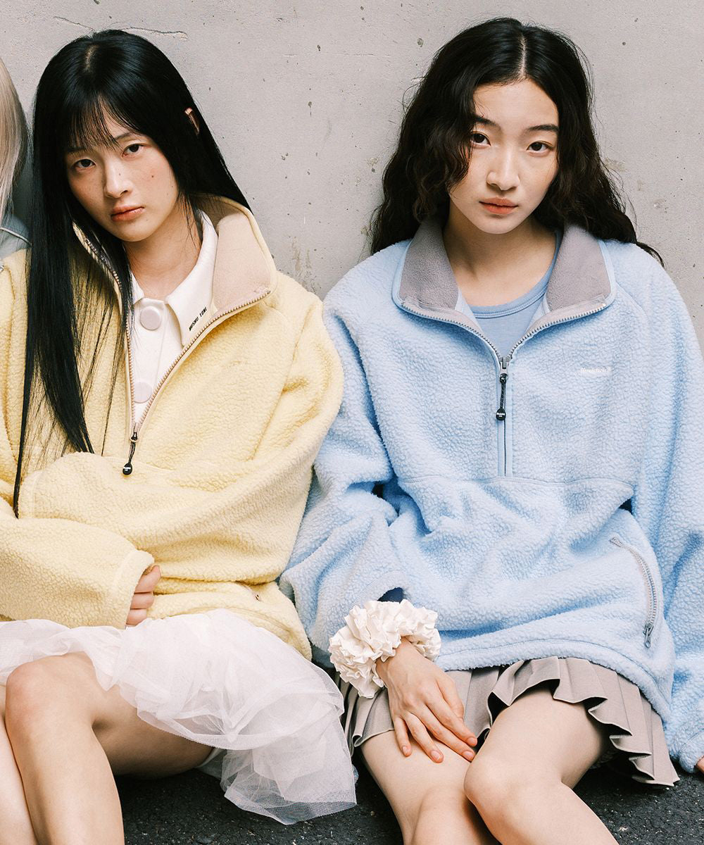 เสื้อสเวตเตอร์  HALF-ZIP FLEECE - SKY BLUE