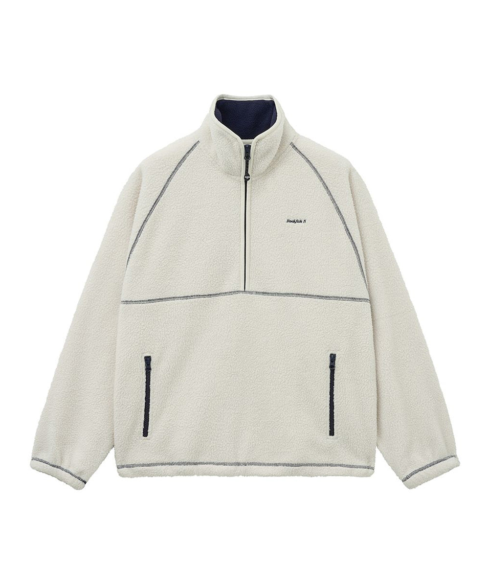 เสื้อสเวตเตอร์ HALF-ZIP FLEECE - IVORY