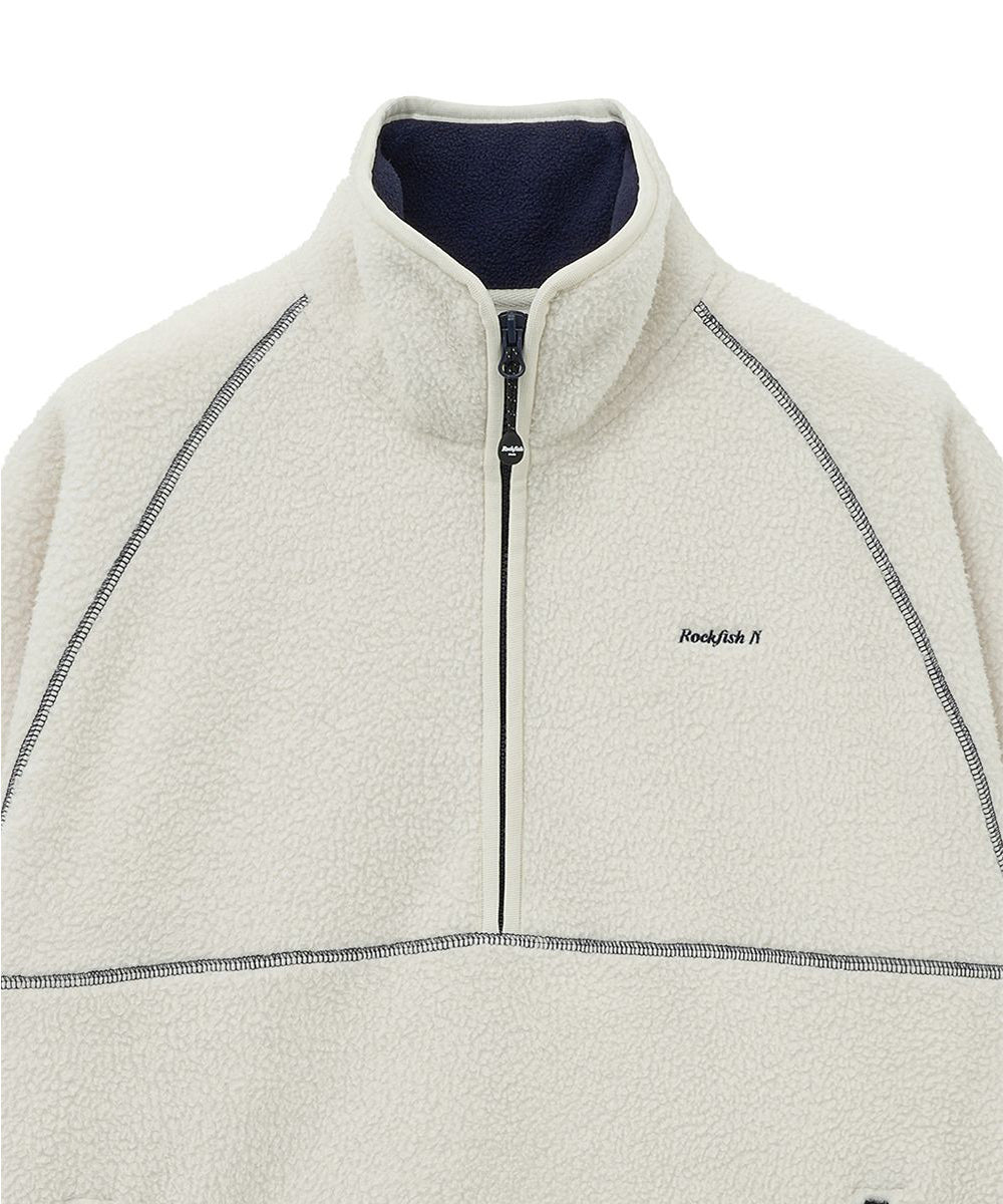 เสื้อสเวตเตอร์ HALF-ZIP FLEECE - IVORY