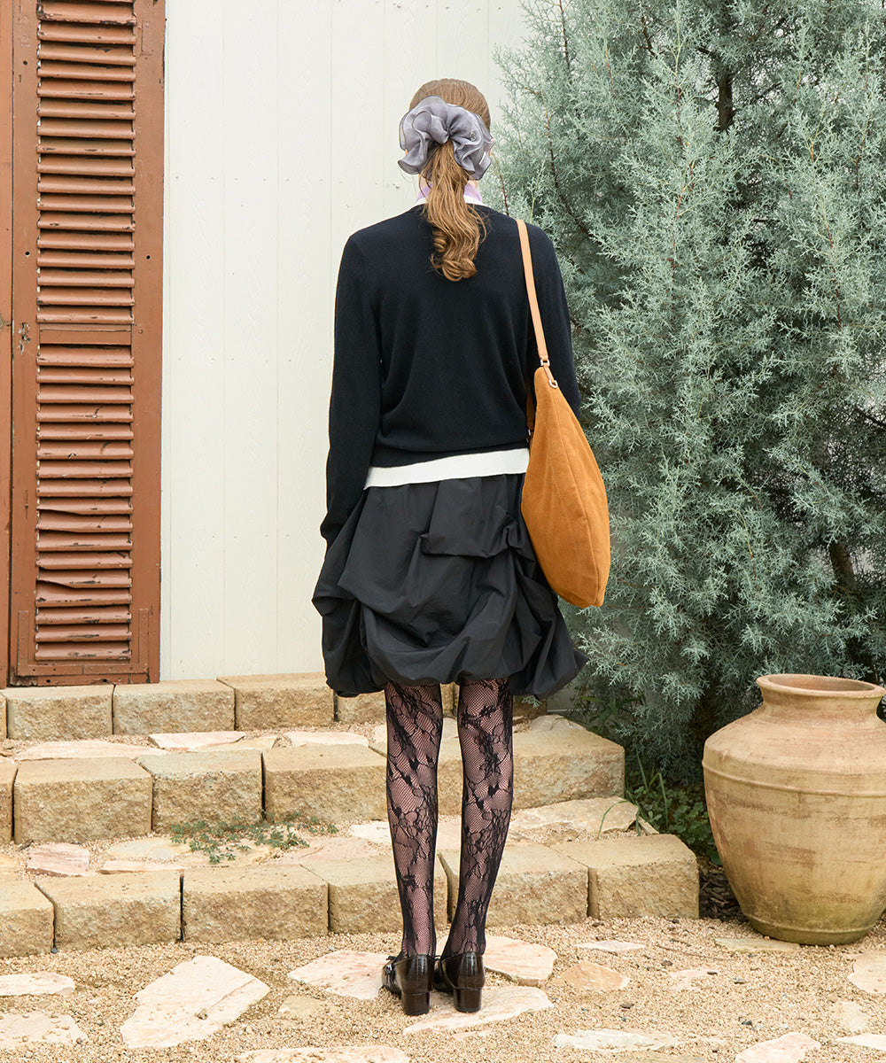 เสื้อสเวตเตอร์ LAYERED PULLOVER - BLACK/IVORY