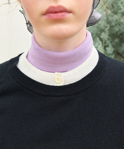 เสื้อสเวตเตอร์ LAYERED PULLOVER - BLACK/IVORY