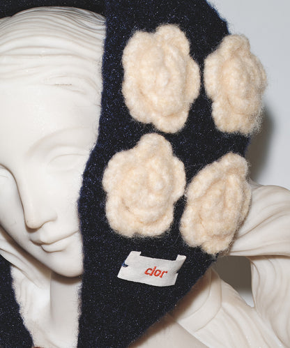 ที่ปิดหูกันหนาว HANDMADE FLOWER CROCHET EARMUFF - NAVY