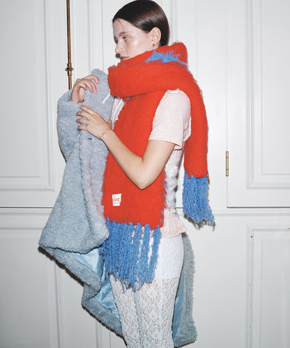 ผ้าพันคอ  OVERSIZED SHAGGY SCARF - RED