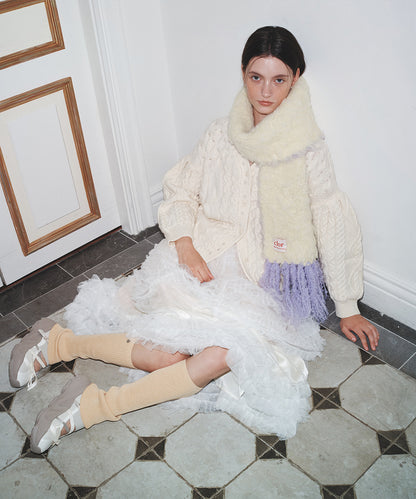 ผ้าพันคอ  OVERSIZED SHAGGY SCARF - BUTTER