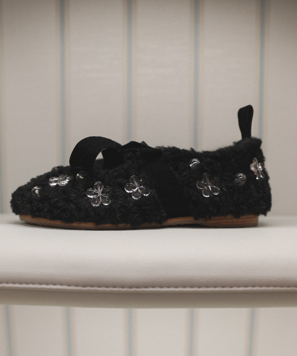 X SUSAN FANG FURRY MARYJANE - BLACK