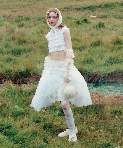 รองเท้าแมรี่เจน X SUSAN FANG FURRY MARYJANE - CREAM