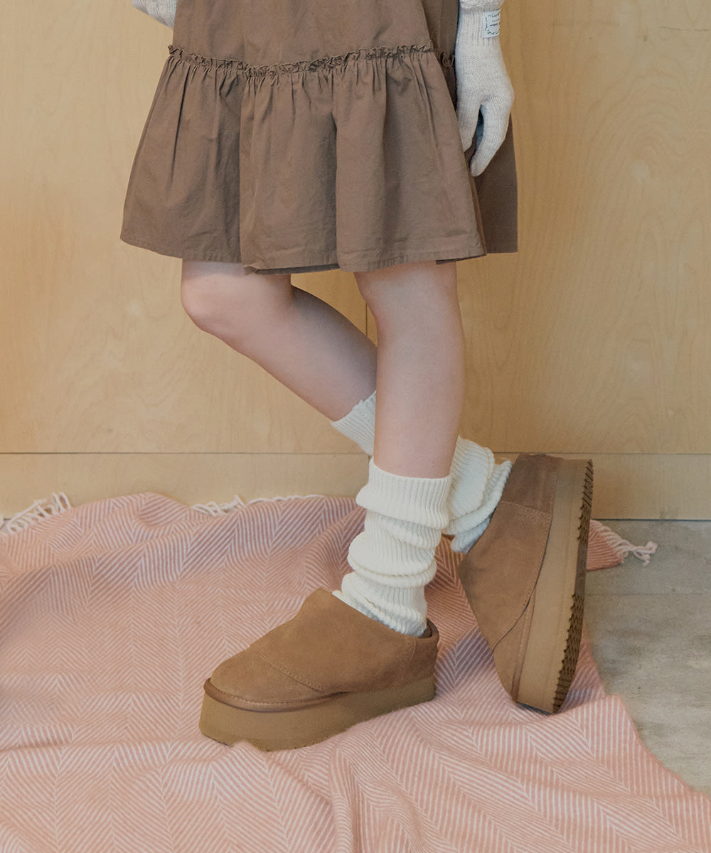 รองเท้าเปิดส้น MAXI FOLDED MULE - CHESTNUT