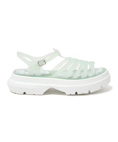 รองเท้าเจลลี่ GLAIR FLATFORM STRAPPY SANDALS - MATT MINT