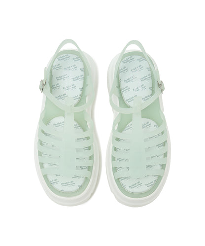 รองเท้าเจลลี่ GLAIR FLATFORM STRAPPY SANDALS - MATT MINT