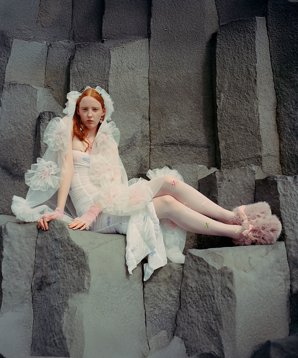 X SUSAN FANG FURRY MULE - PINK