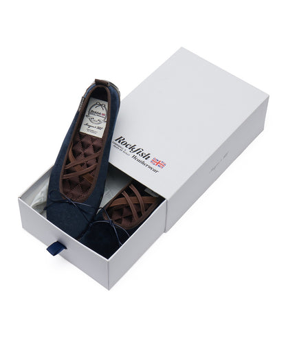 รองเท้าแมรี่เจน BELLA CROSS BANDING FLATS(PEBBLE SOLE) - NAVY