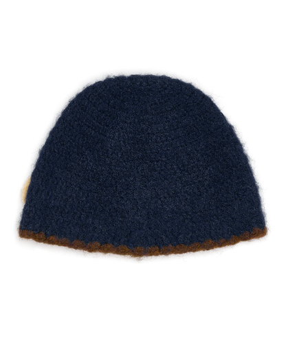 หมวกบีนนี่ HANDMADE FLOWER CROCHET HAT - NAVY