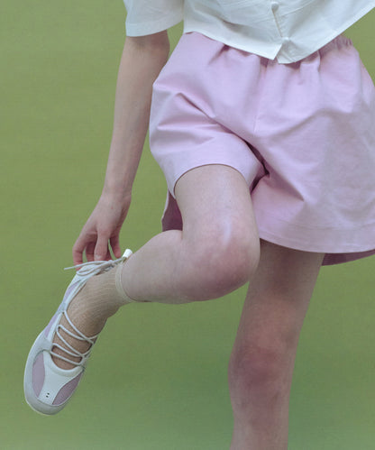 รองเท้าผ้าใบ NICOLE WEAVING LACEUP SNEAKERS - ASH LAVENDER