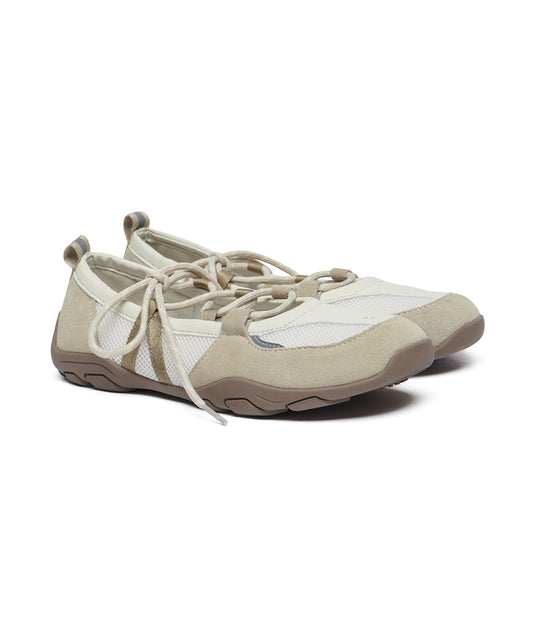 NICOLE WEAVING LACEUP SNEAKERS - BEIGE