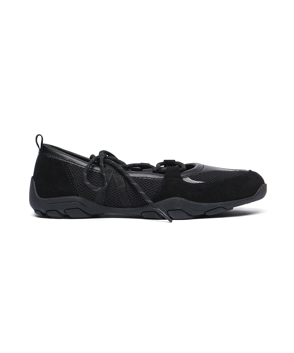 รองเท้าผ้าใบ NICOLE WEAVING LACEUP SNEAKERS - BLACK