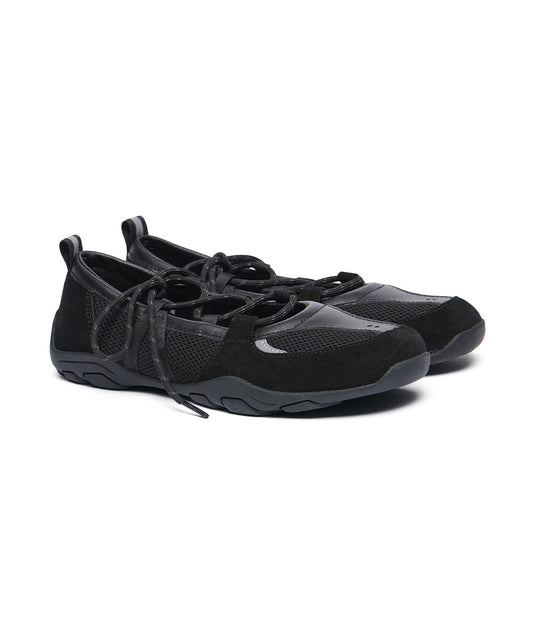 รองเท้าผ้าใบ NICOLE WEAVING LACEUP SNEAKERS - BLACK