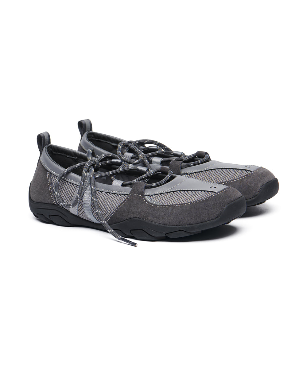 รองเท้าผ้าใบ NICOLE WEAVING LACEUP SNEAKERS - GREY