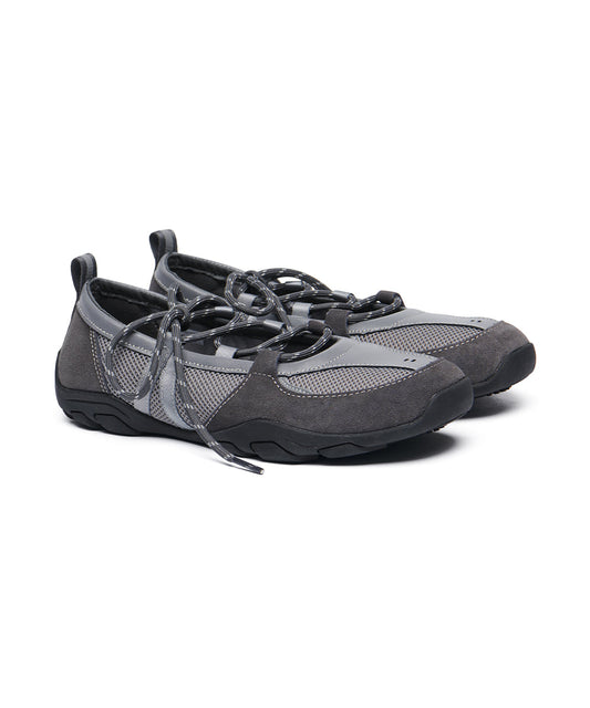 รองเท้าผ้าใบ NICOLE WEAVING LACEUP SNEAKERS - GREY
