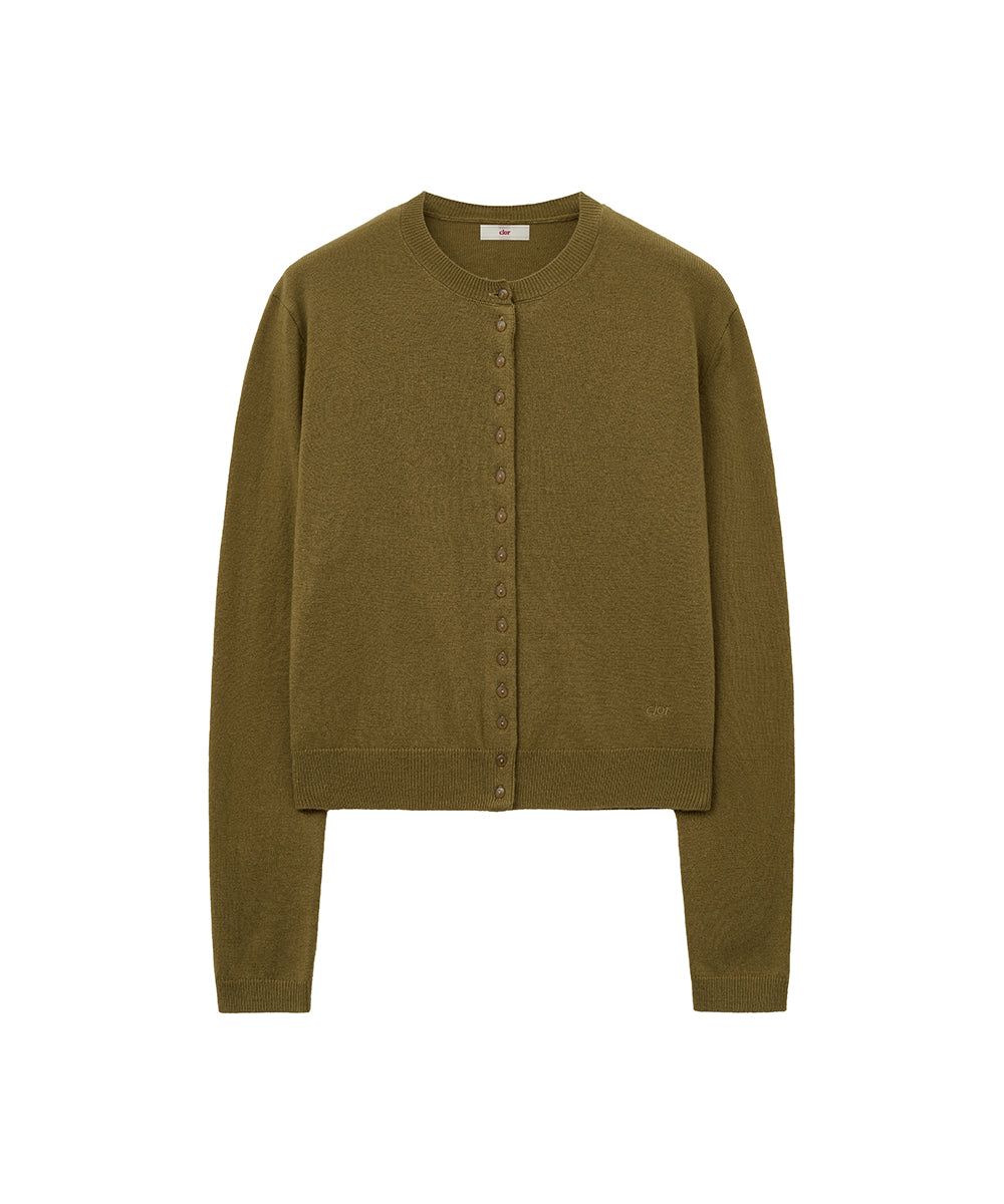 เสื้อคาร์ดิแกน CLASSIC WOOL CARDIGAN - OLIVE