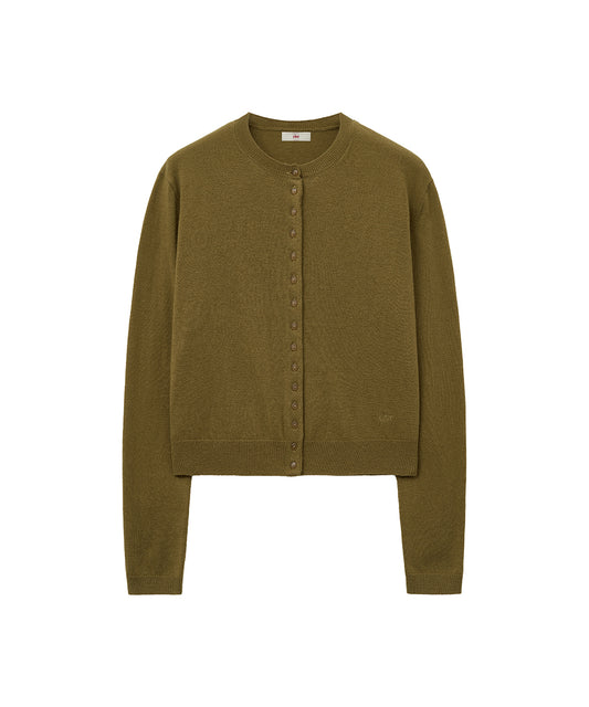 เสื้อคาร์ดิแกน CLASSIC WOOL CARDIGAN - OLIVE