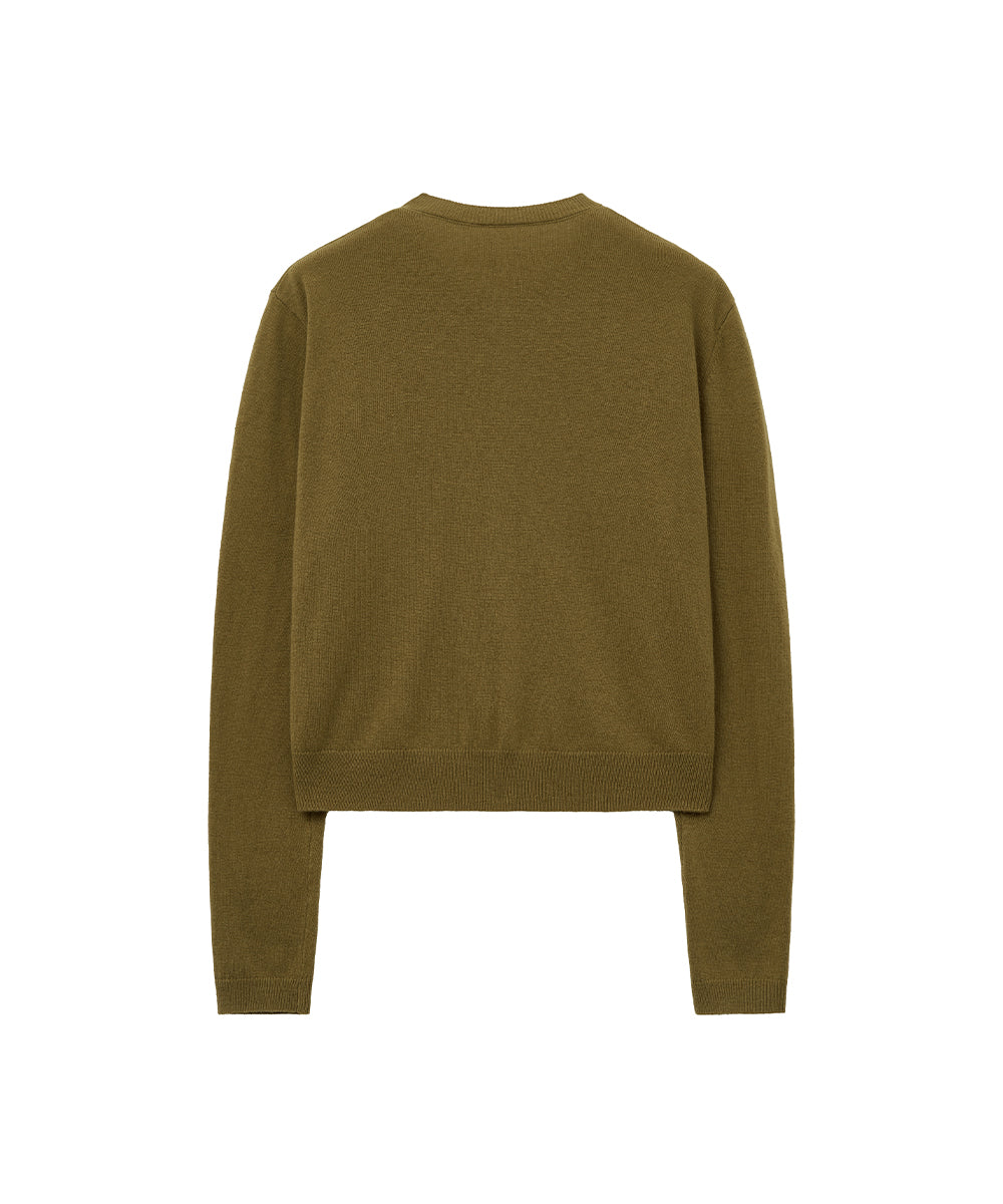 เสื้อคาร์ดิแกน CLASSIC WOOL CARDIGAN - OLIVE