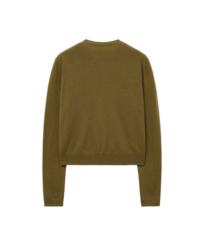 เสื้อคาร์ดิแกน CLASSIC WOOL CARDIGAN - OLIVE