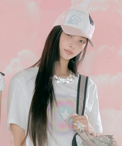 หมวกแก๊ป X ILLIT PATCHWORK CAP - PINK